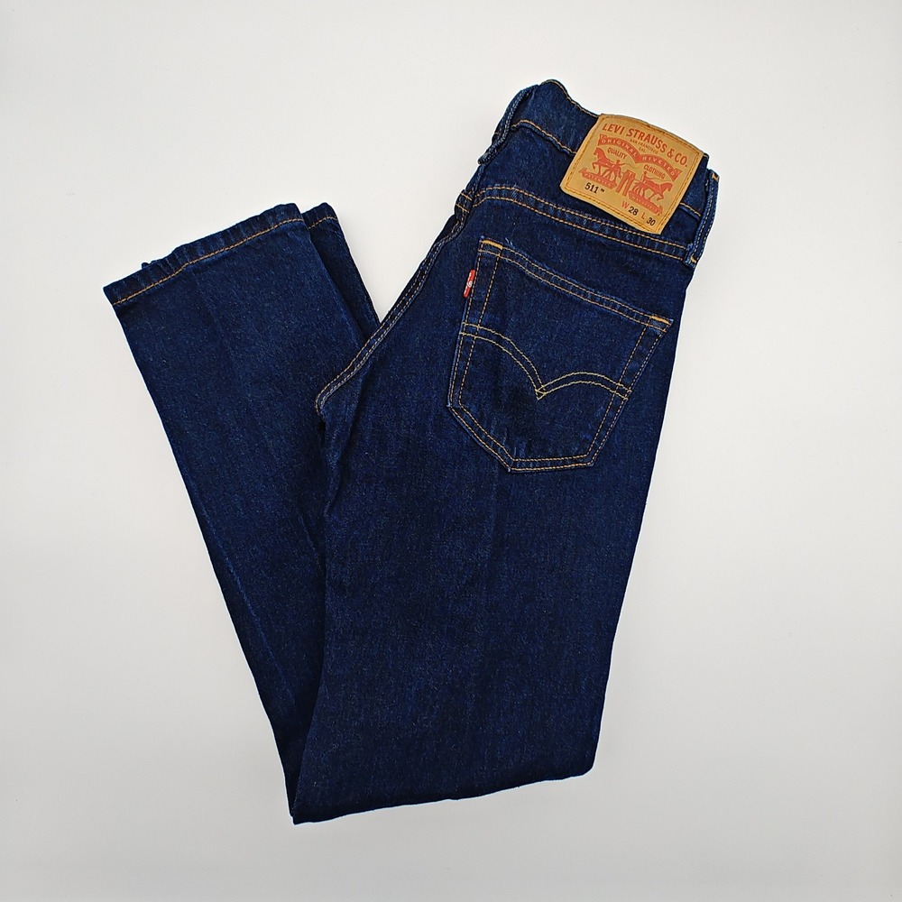 Levi's 511 Slim Fit Jeans W28 L30 Dark Wash‎ Denim Straight Leg Classic